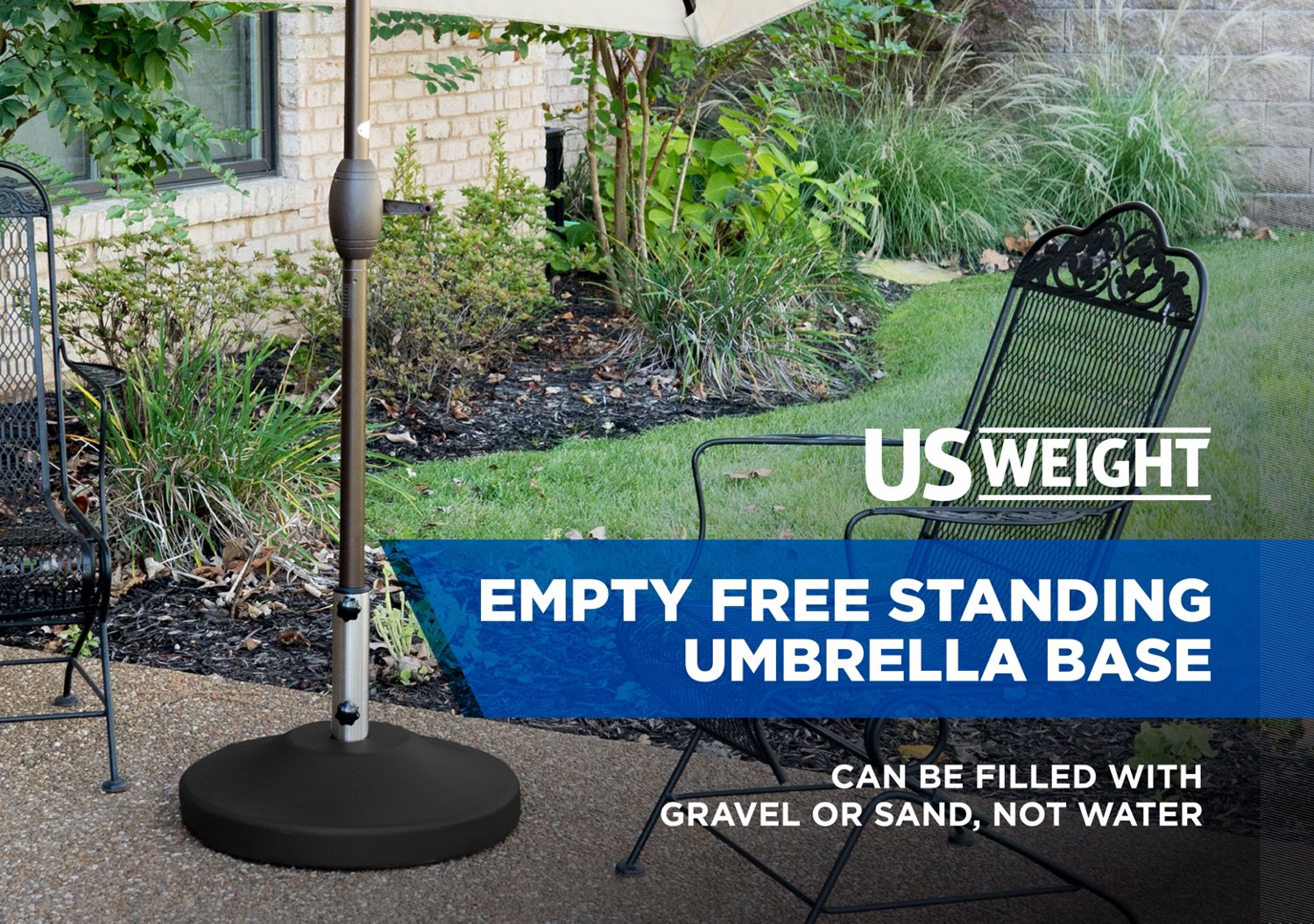 US Weight Fillable 80 Pound Capacity Free Standing Umbrella Base